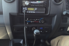 Console inside the truck