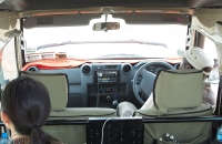 Riding in the truck